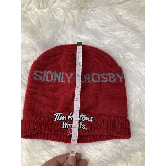 Tim Hortons Sidney Crosby Timbits Toque Hat Red White Beanie Cap Large - Picture 8 of 9